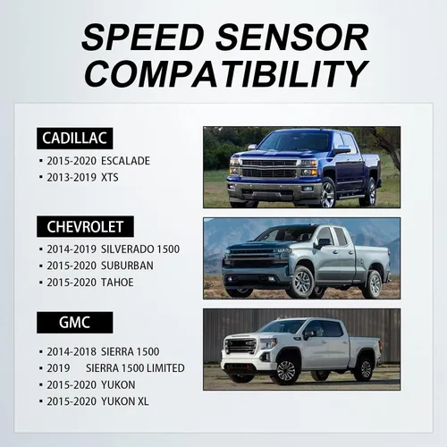 Vista 6 de SPEEDWOW Sensor de velocidad de rueda ABS delantero izquierdo derecho para Cadillac Escalade 2015-2020 para Chevy Cheyenne 2014-2018, Silverado