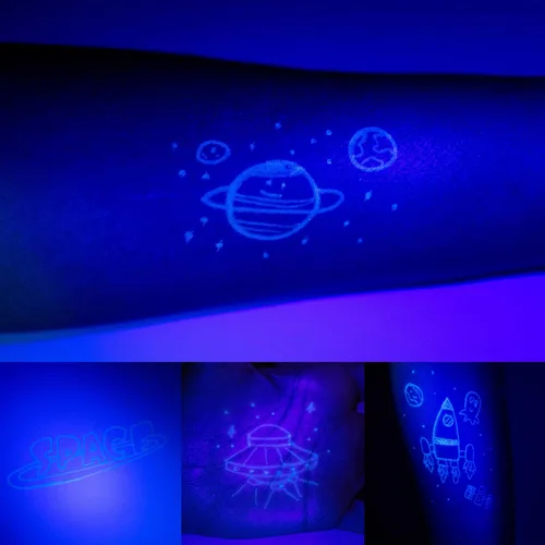 Vista 3 de BONNYCO Paquete de bolígrafo y cuaderno de tinta invisible, 16 recuerdos de fiesta espacial. Recuerdos de fiesta temática espacial para niños