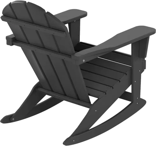 Vista 19 de WestinTrends Silla mecedora Malibu de poliéster para exterior/patio Adirondack, Negra