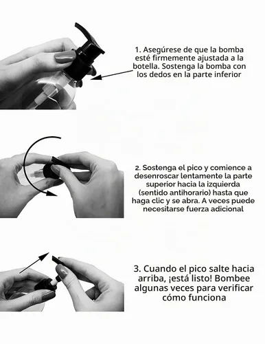 Vista 7 de BRIGHTFROM Botellas vacías con bomba de loción de 8 onzas, recipientes de plástico recargables, sin BPA, PETE1, transparente, ideal para jabón Negro