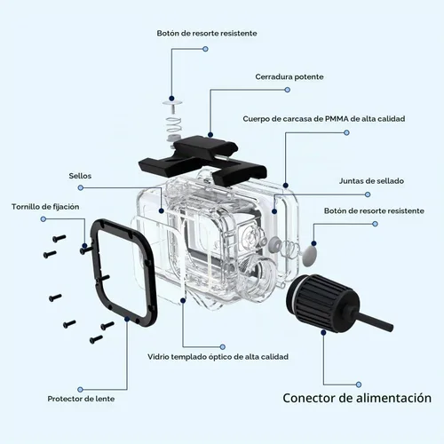 Vista 6 de Suptig Funda impermeable compatible con DJI Action 5 Pro / Action 5/4/3, para buceo, buceo, esnórquel, natación, hasta 164 pies (164.0 ft)