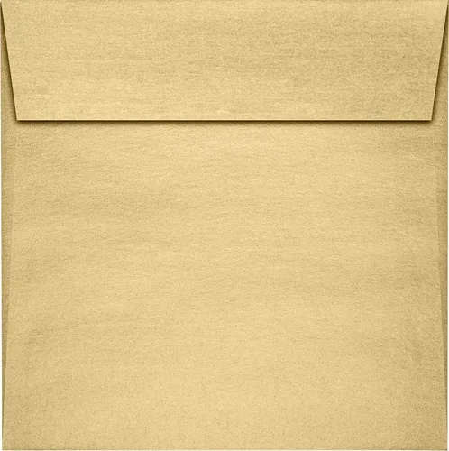 Vista 2 de LUXPaper Sobres de invitación cuadrados Despegar y prensar 6 x 6 pulgadas Rubio metálico Texto de 81 libras Cantidad de 1,000