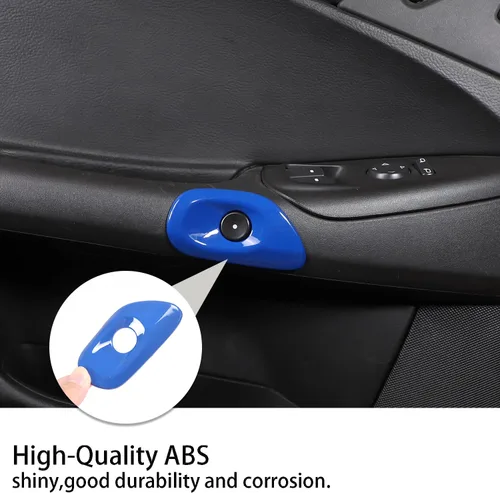 Vista 2 de PIUGILH Interruptor de bloqueo de puerta de coche decoración de botón, ABS accesorios interiores marco cubierta kit de ajuste para Corvette C6 2005