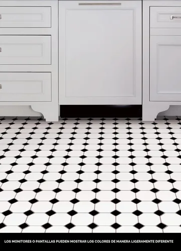 Vista 2 de FloorPops Hudson - Azulejos de suelo para despegar y pegar, color negro