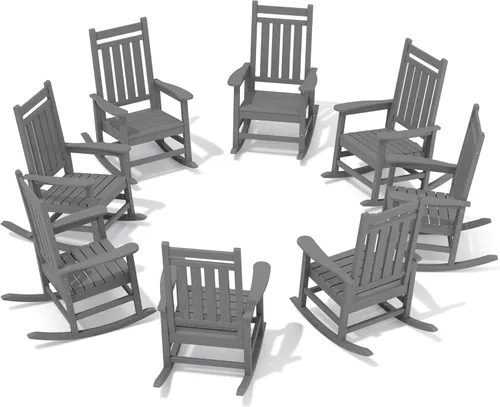 Vista 27 de SEWALL Mecedora de polietileno de alta densidad para adultos, mecedora de gran tamaño para exteriores, para patio, porche, Aruba