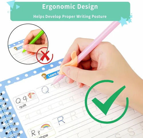 Vista 5 de Juego completo de práctica de escritura a mano, cuadernos reutilizables para niños, libros de práctica de escritura para niños, libros de trabajo