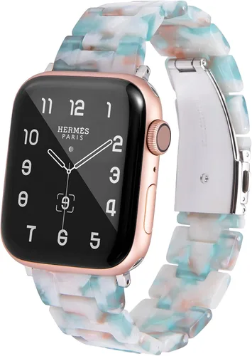 Vista 24 de HOPO Compatible With Apple Watch Band Thin Lightweight Resin Strap Bracelet Fashion Wristband Replacement For iWatch Bands Series Ultra 11 10 9 8 7