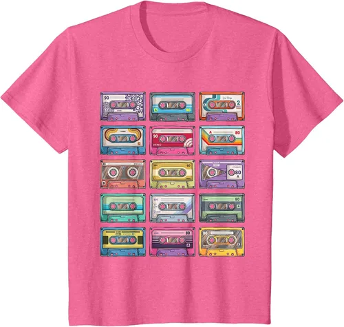 Vista 72 de Vintage Cassette Tapes Collection 80's 90's Music Mixtape T-Shirt Asphalt Grey