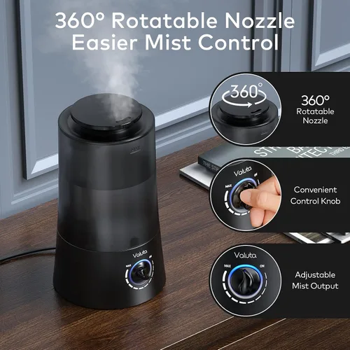 Vista 2 de Humidificadores para dormitorio, humidificador de niebla fría de 4 L, difusor de aceite de llenado superior, humidificadores ultrasónicos