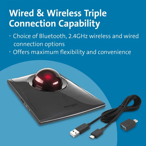 Vista 3 de Kensington SlimBlade Pro Wireless Trackball y ErgoSoft Mouse reposamuñecas (K72080WW, K52802WW)