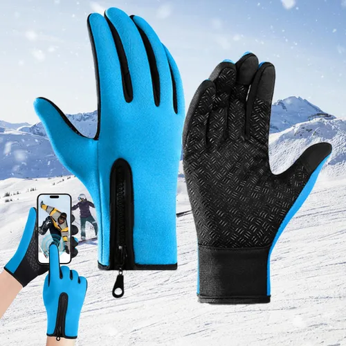 Vista 20 de Guantes de ciclismo de invierno para hombres y mujeres, impermeables, térmicos, agarre antideslizante para montar y actividades en clima frío