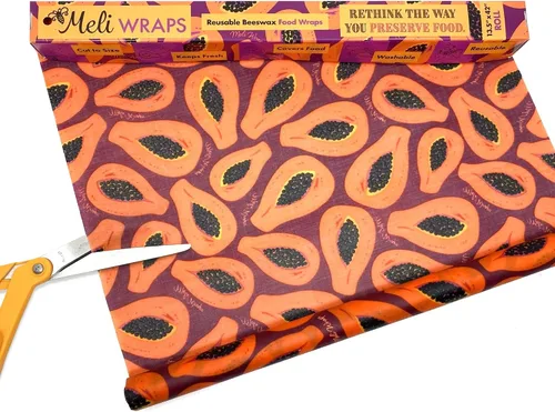 Vista 11 de Meli Wraps - Rollo de cera de abeja reutilizable, envolturas de cera de abejas sin residuos para cubrir alimentos, rollo de cocina