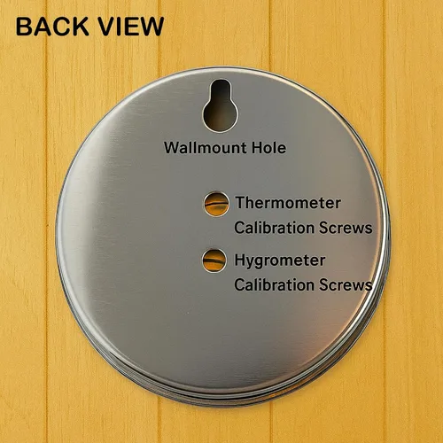 Vista 3 de Combo de termómetro e higrómetro para sauna – Medidor preciso de temperatura y humedad para salas de sauna, Rango de temperatura 70-250°F, Rango