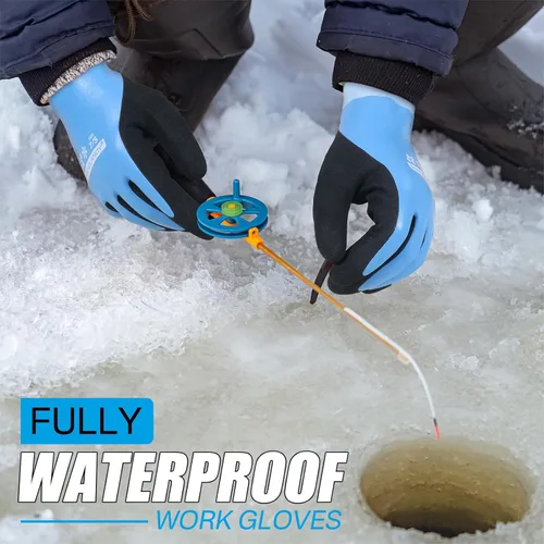 Vista 2 de HANDLANDY Waterproof Work Gloves for Cold Weather, Insulated Winter Work Gloves with Grip for Men Women - 2 Pair