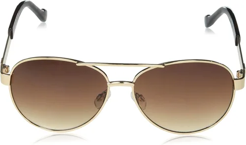 Vista 2 de Jessica Simpson Gafas de sol de aviador de metal con logotipo de protección UV refinado de 2.244in