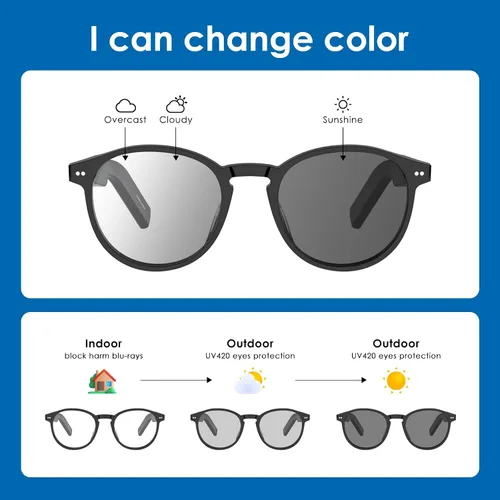 Vista 6 de GetD Gafas de acetato AI 2026, lentes inteligentes con tecnología ChatGPT, traducción en tiempo real con IA con 147 idiomas, gafas Bluetooth