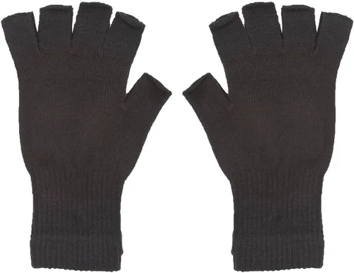 Vista 3 de Gravity Threads Guantes de invierno unisex para hombre y mujer, de punto elástico, sin dedos