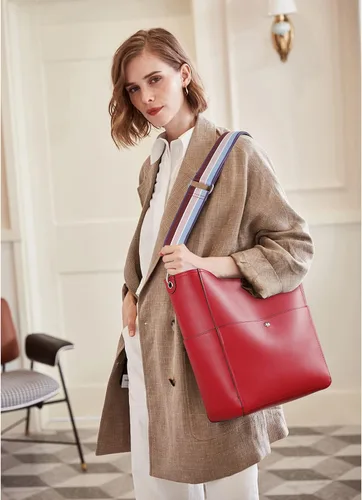 Vista 49 de BROMEN Bolsa Hobo para mujer, diseñada con cuero vegano, de hombro, bandolera