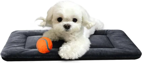 Vista 44 de Alfombrilla de cama para jaula de perro para perros extra pequeños. Cama de jaula de perro ultra suave. Alfombrilla de perrera lavable y Rosa
