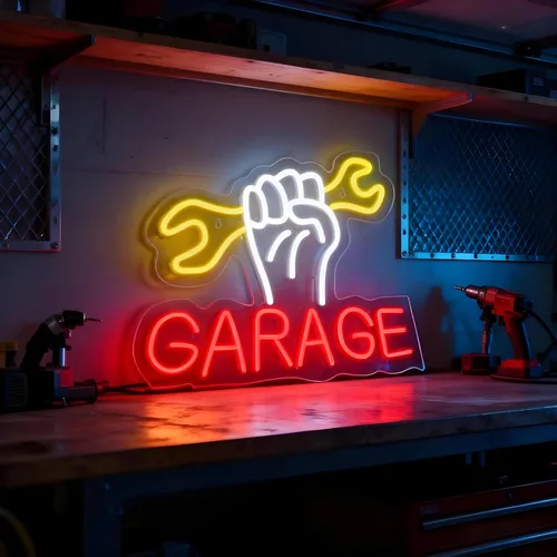 Vista 11 de Letrero de neón de auto de carreras para decoración de pared, letras iluminadas LED, letrero LED de auto de carreras, regalos para fiestas
