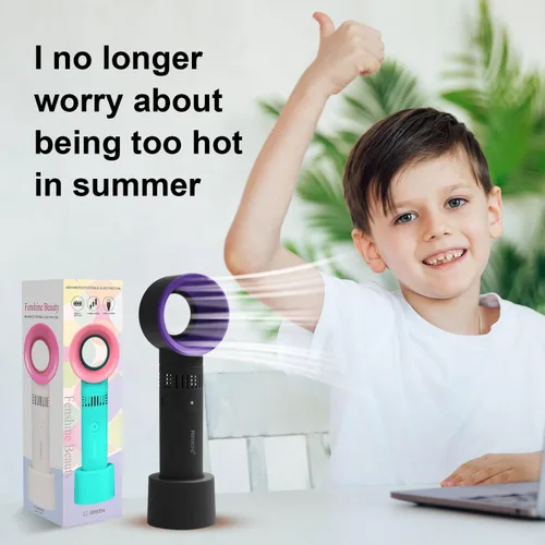 Vista 7 de Miniventilador portátil recargable por USB, sin aspas, para extensiones de pestañas, soplador de aire acondicionado para suministros esenciales