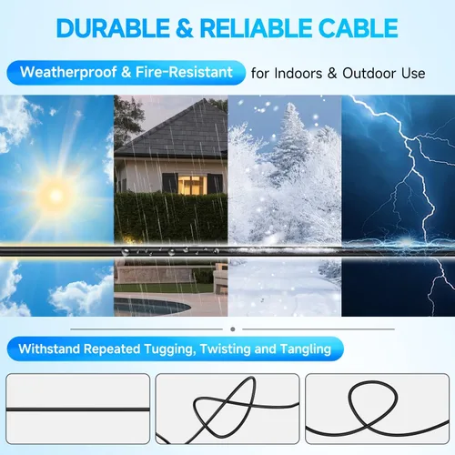 Vista 5 de Cables de alimentación de video BNC todo en uno de 100 pies/98.4 ft, cables de cámara de vigilancia de extensión BNC para sistemas CCTV DVR NVR