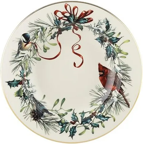 Vista 11 de Lenox 6122055 Winter Greetings - Juego de vajilla de 12 piezas, rojo y verde, Navidad, alojamiento de vacaciones, servicio para 4 personas