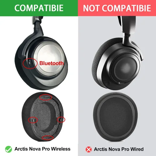 Vista 3 de Defean Almohadillas para Steelseries Arctis Nova Pro Wireless/Nova Elite Tela transpirable negra