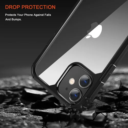 Vista 3 de TENDLIN Compatible con iPhone 11, funda protectora de parachoques suave y transparente (negro)