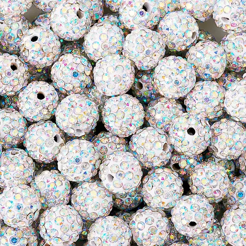 Vista 27 de Beadthoven - 100 cuentas de diamantes de imitación de arcilla de 0.394 pulgadas para la fabricación de joyas, cuentas de bola de disco de cristal