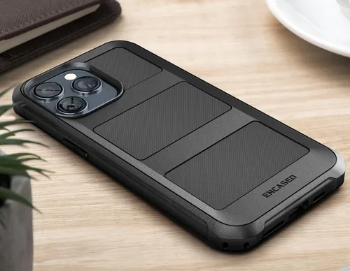 Vista 5 de Encased Falcon Armor - Funda diseñada para iPhone 15 Pro Max con funda de clip para cinturón, funda ultra protectora a prueba de golpes