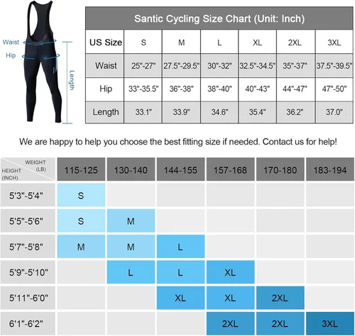 Vista 5 de Santic Mallas de ciclismo acolchadas para mujer, con bolsillo, transpirables