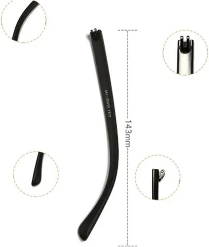 Vista 4 de Brazo de repuesto para gafas, 1 par de lentes de plástico para lentes de sol, color estampado de leopardo