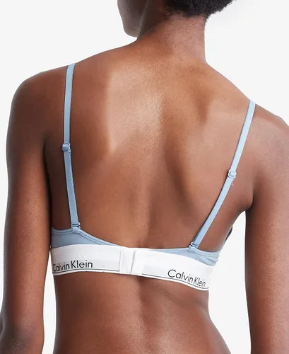 Vista 2 de Calvin Klein Bralette moderno de algodón ligeramente forrado triangular sin aros para mujer