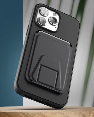 Vista 5 de ENCASED MAG SlimShield - Funda magnética con tarjetero para iPhone 14 PRO con protector de pantalla (3 en 1) compatible con MagSafe, cartera