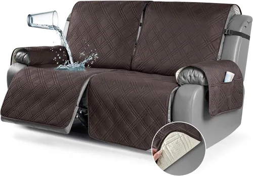 Vista 15 de TAOCOCO Fundas para Sillón de Dos Plazas Reclinable 100% Impermeables, Fundas Divididas para Loveseat Reclinable, Funda Antideslizante para Sofá
