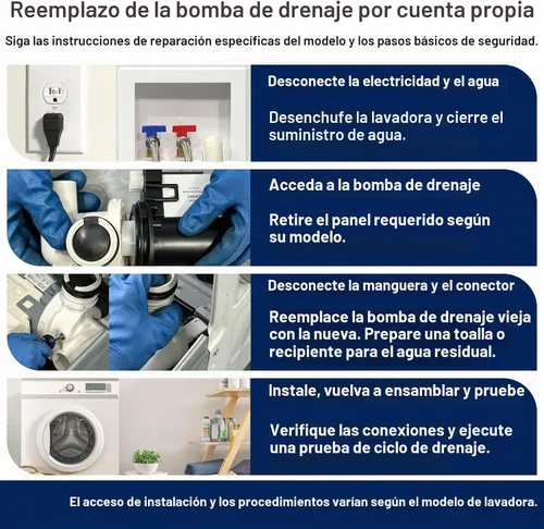 Vista 6 de DC31-00054A Conjunto de bomba de drenaje de lavadora para Samsung