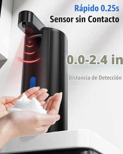 Vista 3 de Fantictas Dispensador de jabón espumoso sin contacto, bomba sin contacto Negro