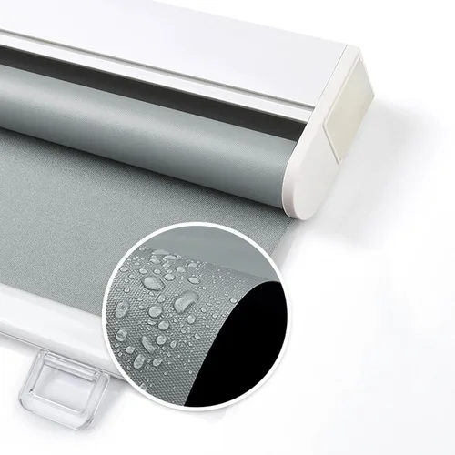 Vista 3 de Persiana de ventana, persianas enrollables 100% opacas, 20/28/43/47 pulgadas, cortinas retráctiles, gris claro, protección UV, persianas enrollables