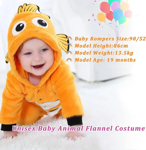 Vista 7 de TONWHAR Disfraz para niños y niños pequeños, traje de animal para bebé, mono de una pieza