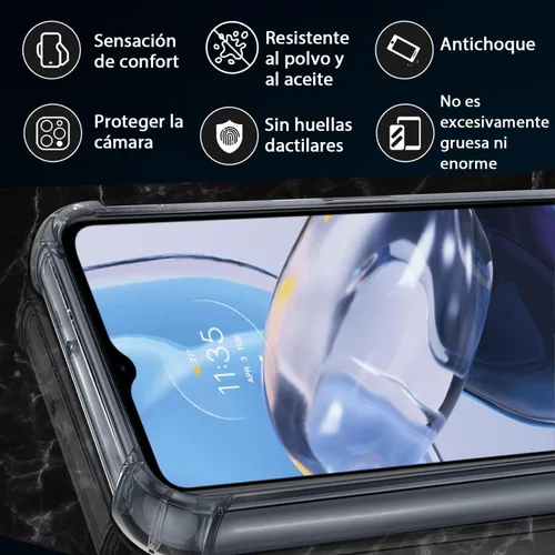 Vista 5 de USTIYA Funda para Motorola E22/Moto E22i Clear TPU Cuatro Esquinas Funda Protectora Transparente Suave Funda