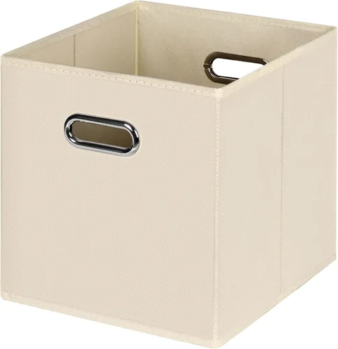 Vista 43 de Cubos de almacenamiento plegables negros, caja de almacenamiento de tela, cestas organizadoras con asas dobles para organizador del hogar (negro)