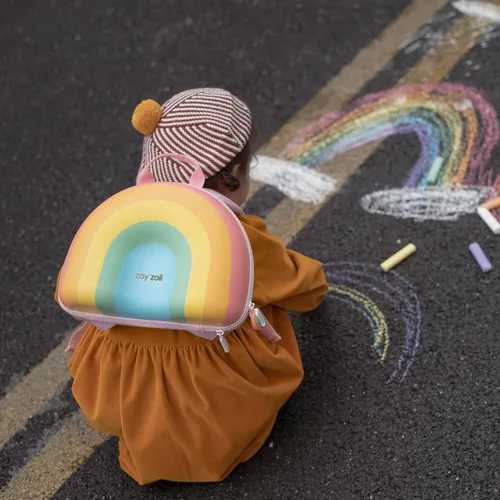 Vista 4 de zoy zoii Mochila para niños, linda mochila para niños pequeños, bolsa de viaje preescolar, mochila casual para niñas y niños, B8-sugarrainbow