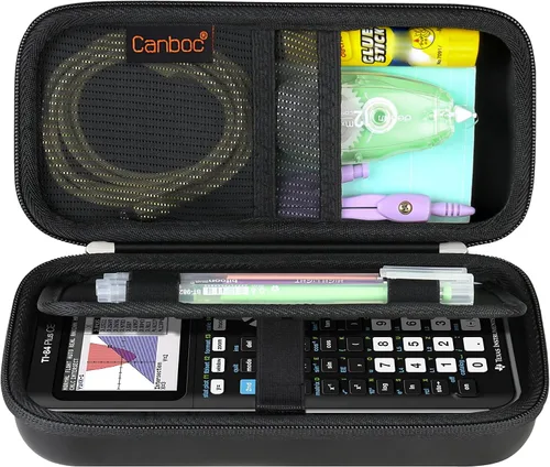 Vista 10 de Canboc Estuche para calculadora gráfica para Texas Instruments Ti-84 Plus CE/Ti-84 Plus/TI-83 Plus Calculadora gráfica a color, Bolsa de malla