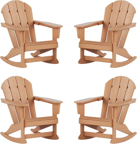 Vista 217 de WestinTrends Silla mecedora Malibu de poliéster para exterior/patio Adirondack, Negra