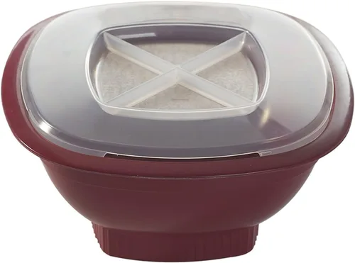 Vista 4 de Nordic Ware - Tazón para palomitas de una sola porción Quick Pop, rojo, 8 tazas