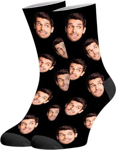 Vista 15 de D-Story Custom Face Socks with Photo Novelty Crew Sock Personalized Gift 01