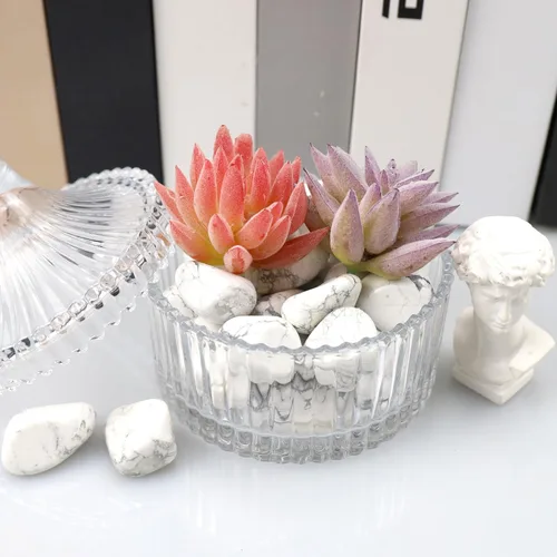 Vista 5 de QINJIEJIE Piedras pulidas de howlita blanca de 0.9 libras, piedras preciosas a granel, piedras curativas de cuarzo, juego de rocas decorativas