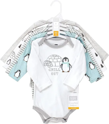 Vista 68 de Hudson Baby baby-boys Cotton Long-sleeve Bodysuits 5-pack