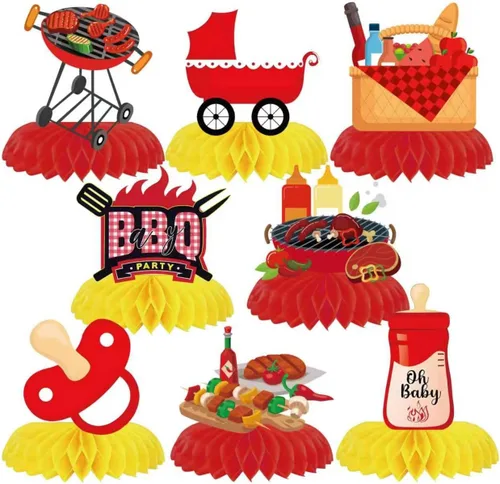 Vista 13 de 8 piezas de 16 centros de mesa de cumpleaños de nido de abeja 3D, centros de mesa 3D, decoraciones para niños, cumpleaños, 16 años, licencia